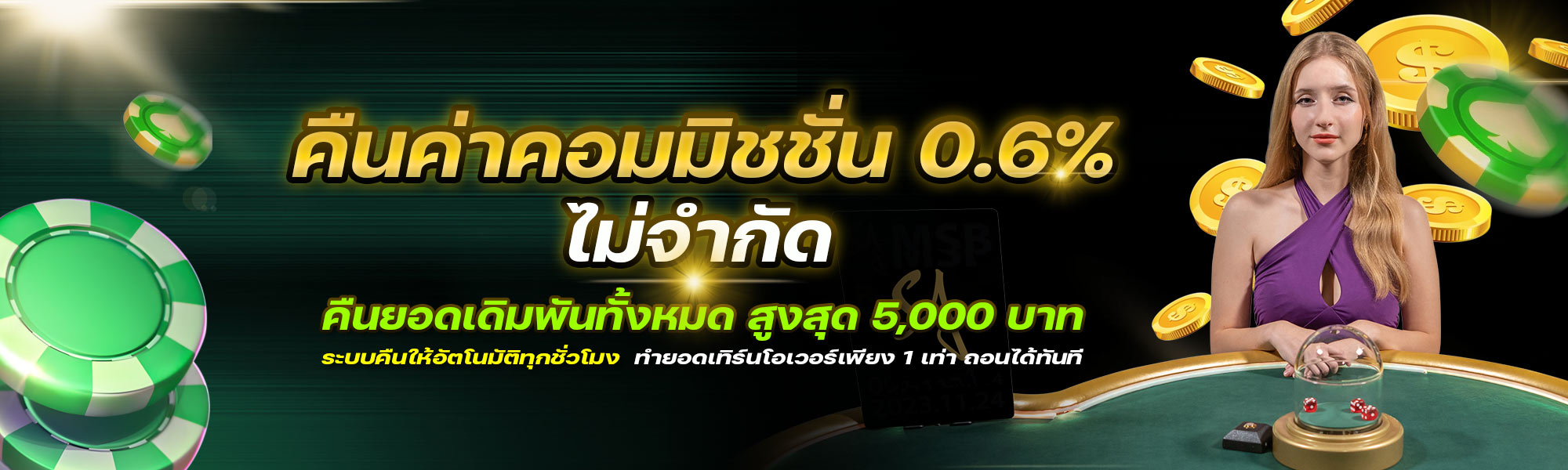 รับค่าคอมมิชั่นคืน0.6%